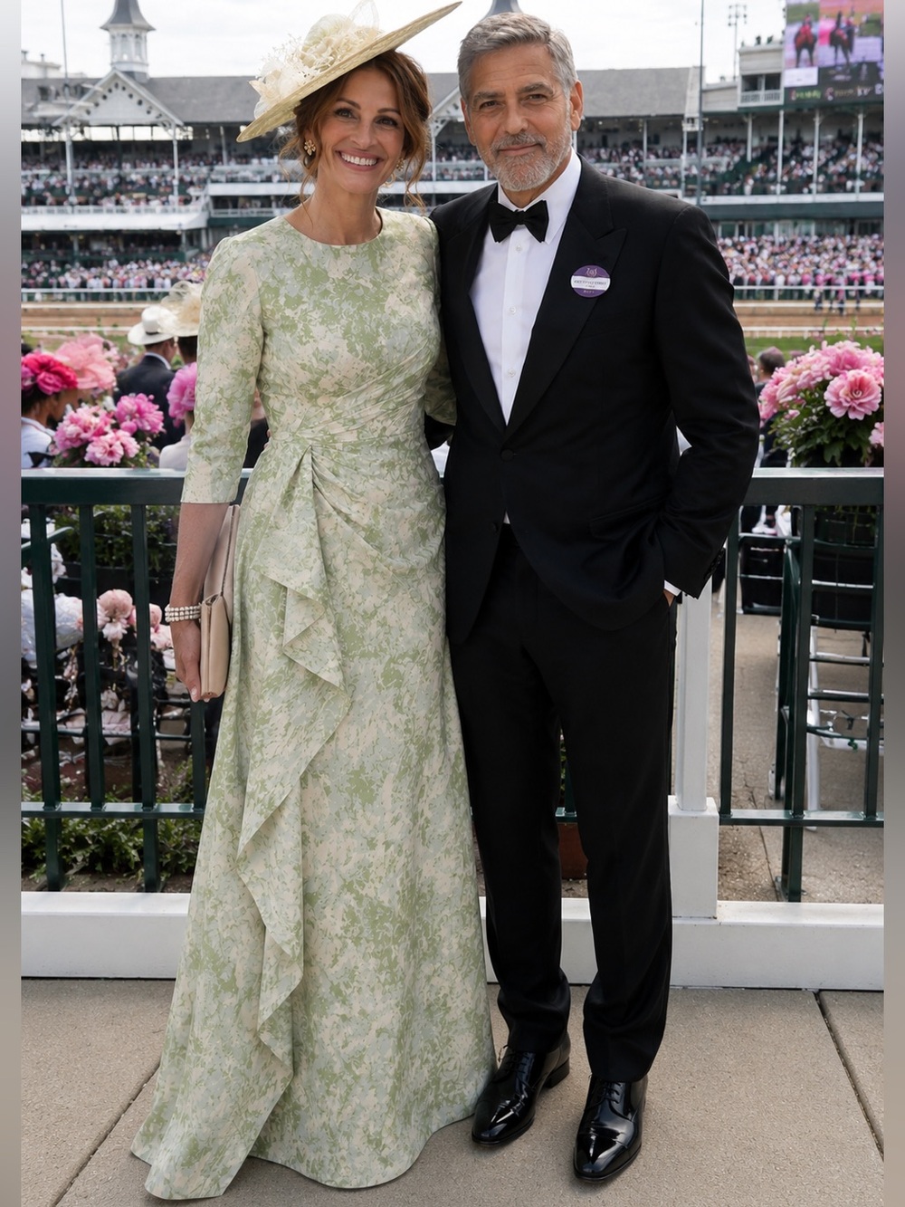 Elegant Sage Green Floral Gown | Kentucky Derby Dress, Mother of the Groom/Bride - Picture 3 of 5